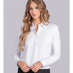 Buttercloth White Idol Button-Up Shirt | Cooling Bamboo Stretch | NWT/Unworn